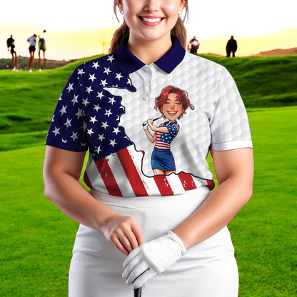 Personalized Face Polo for Women, Custom Women’s Golf Polo Shirt – The Ultimate Personalized Gift for Mother's Day & Father's Day 2025 Style 1