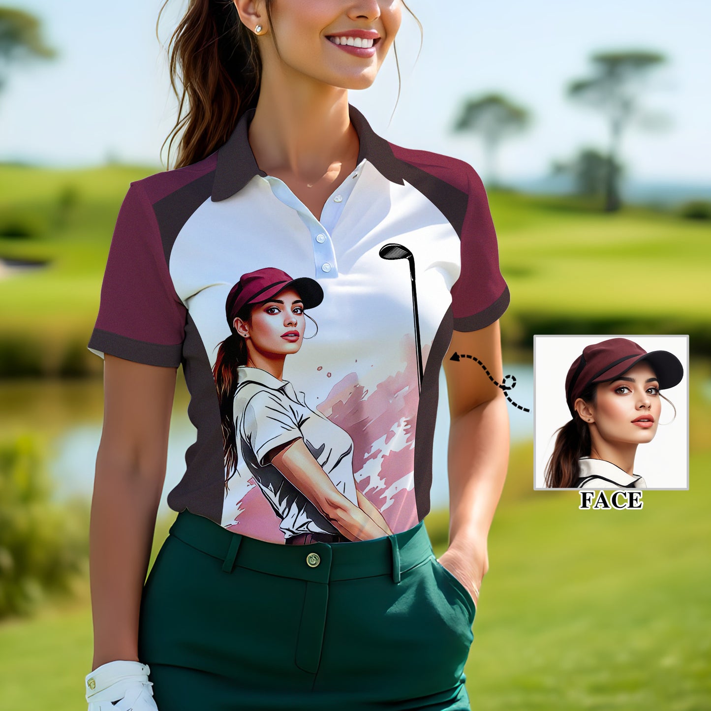 Golf & Wine Kind of Girl Women's Polo Shirt - Stylish Golf Apparel for Women Style 9