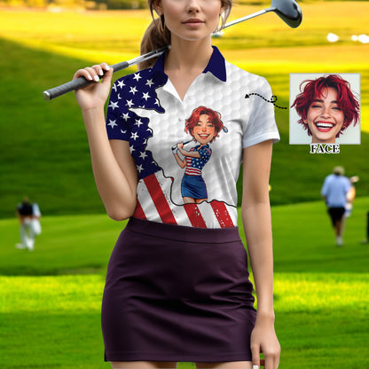 Personalized Face Polo for Women, Custom Women’s Golf Polo Shirt – The Ultimate Personalized Gift for Mother's Day & Father's Day 2025 Style 1