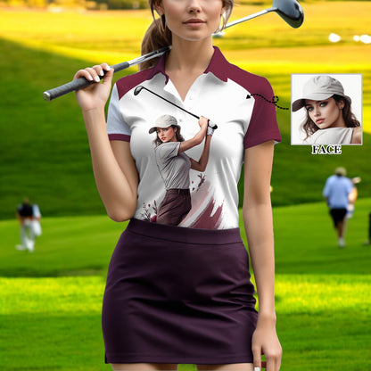 Golf & Wine Kind of Girl Women's Polo Shirt - Stylish Golf Apparel for Women Style 8