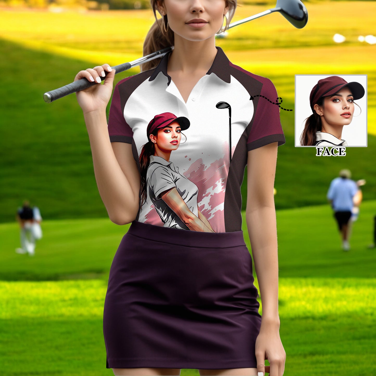 Golf & Wine Kind of Girl Women's Polo Shirt - Stylish Golf Apparel for Women Style 9