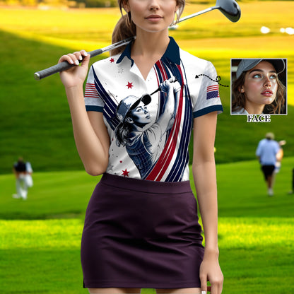 Personalized Face Polo for Women, Custom Women’s Golf Polo Shirt – The Ultimate Personalized Gift for Mother's Day & Father's Day 2025 Style 6