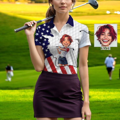 Personalized Face Polo for Women, Custom Women’s Golf Polo Shirt – The Ultimate Personalized Gift for Mother's Day & Father's Day 2025 Style 2