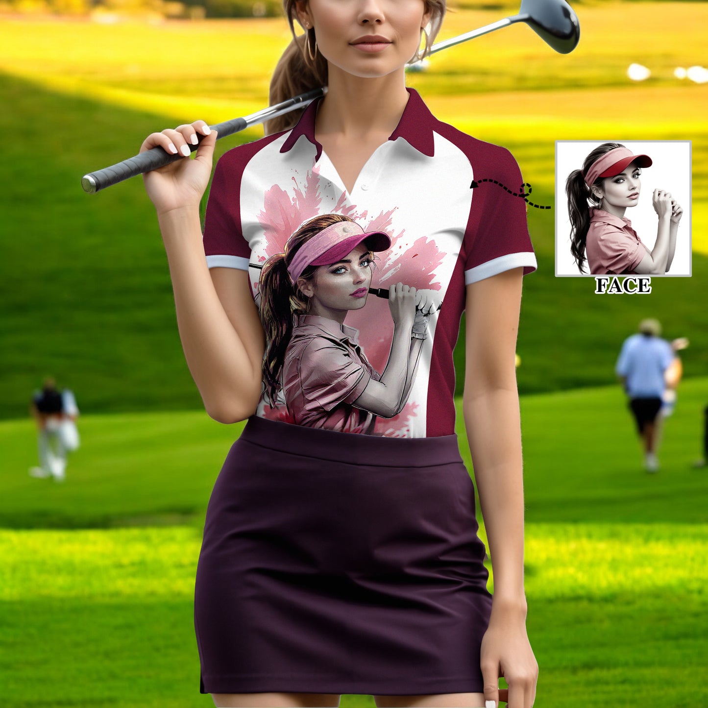 Golf & Wine Kind of Girl Women's Polo Shirt - Stylish Golf Apparel for Women Style 2