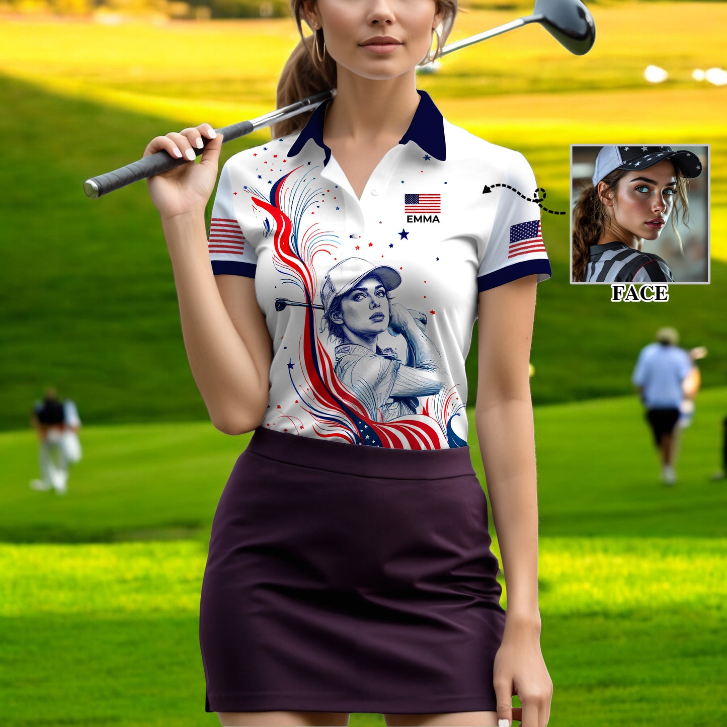 Personalized Face Polo for Women, Custom Women’s Golf Polo Shirt – The Ultimate Personalized Gift for Mother's Day & Father's Day 2025 Style 9