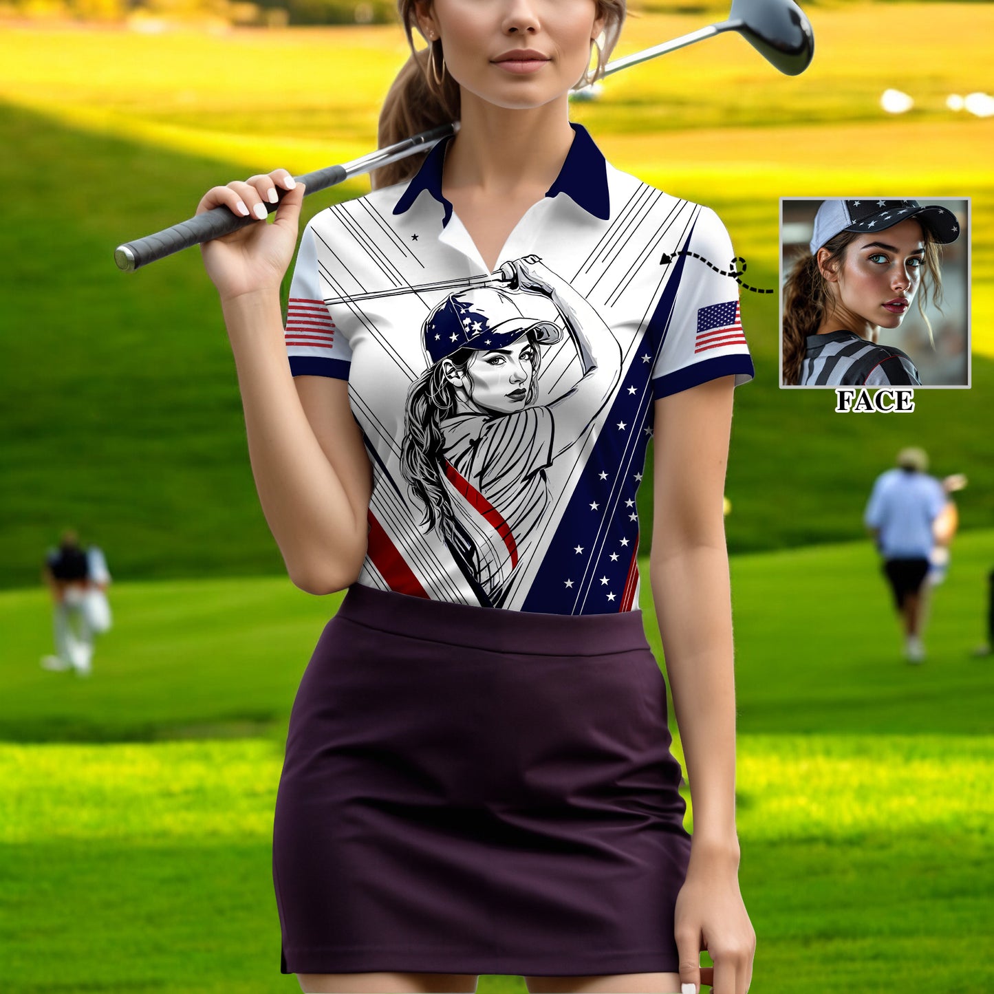 Personalized Face Polo for Women, Custom Women’s Golf Polo Shirt – The Ultimate Personalized Gift for Mother's Day & Father's Day 2025 Style 7