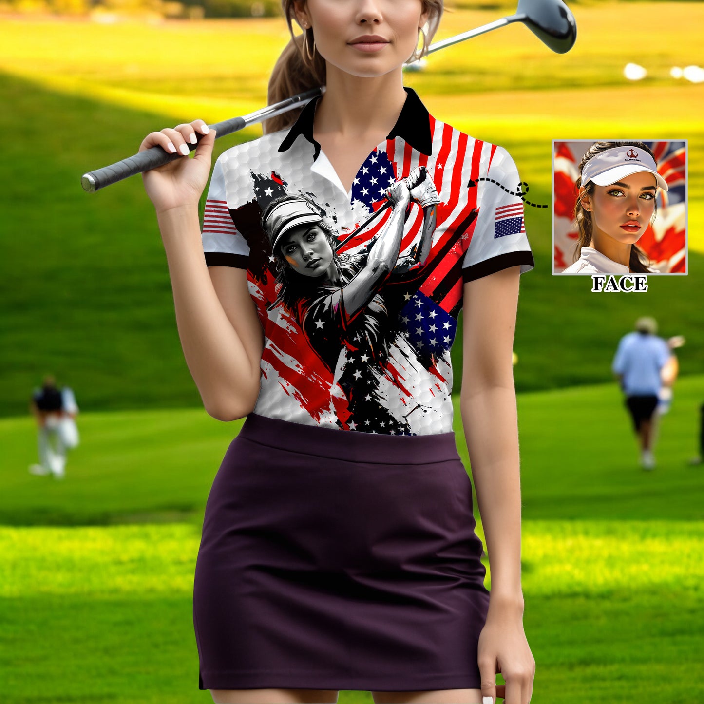 Personalized Face Polo for Women, Custom Women’s Golf Polo Shirt – The Ultimate Personalized Gift for Mother's Day & Father's Day 2025 Style 4