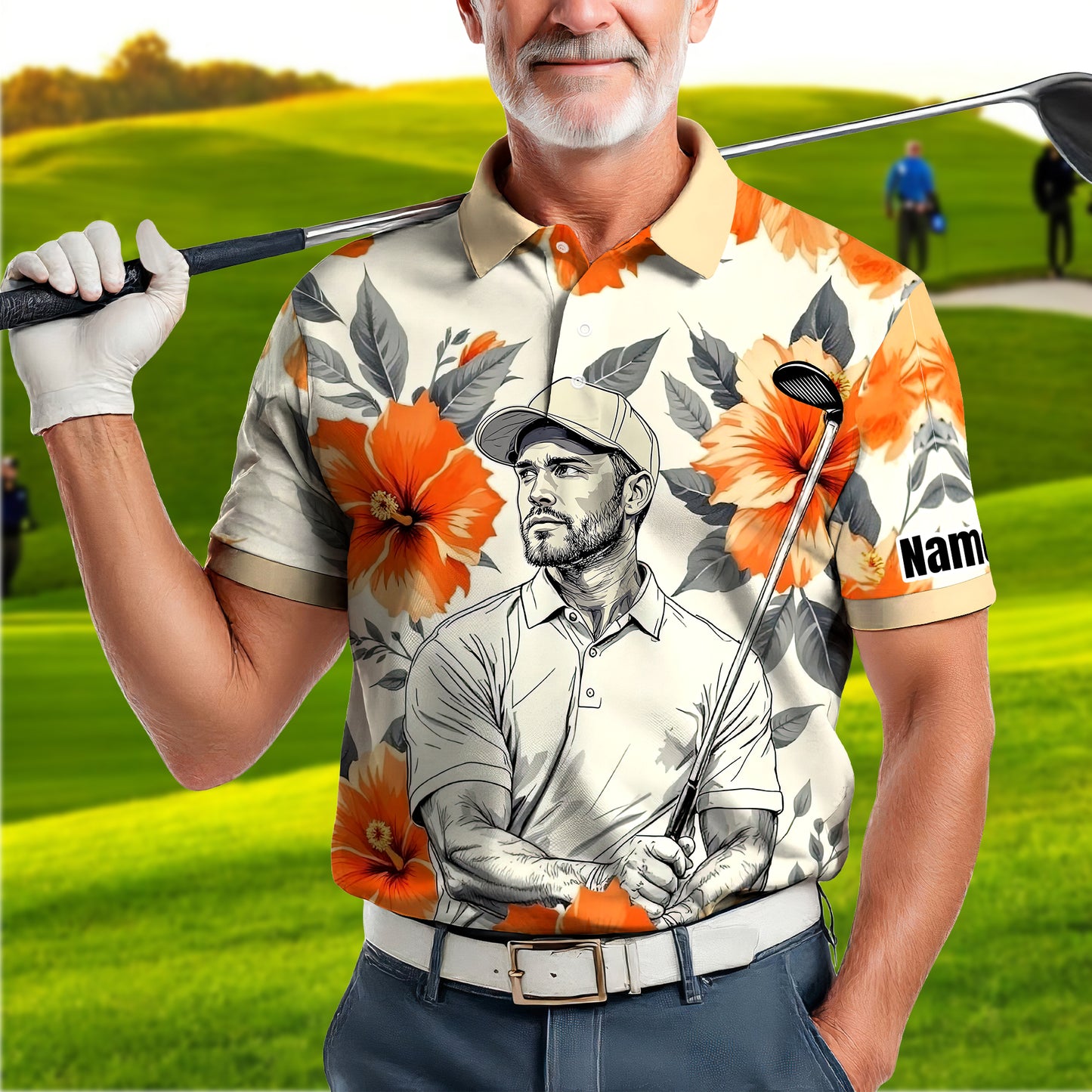 Custom Face Tropical Floral Polo Shirt – Personalized Summer Shirt, Fun Beach Vacation Gift, Unique Tropical Party Outfit Style 5