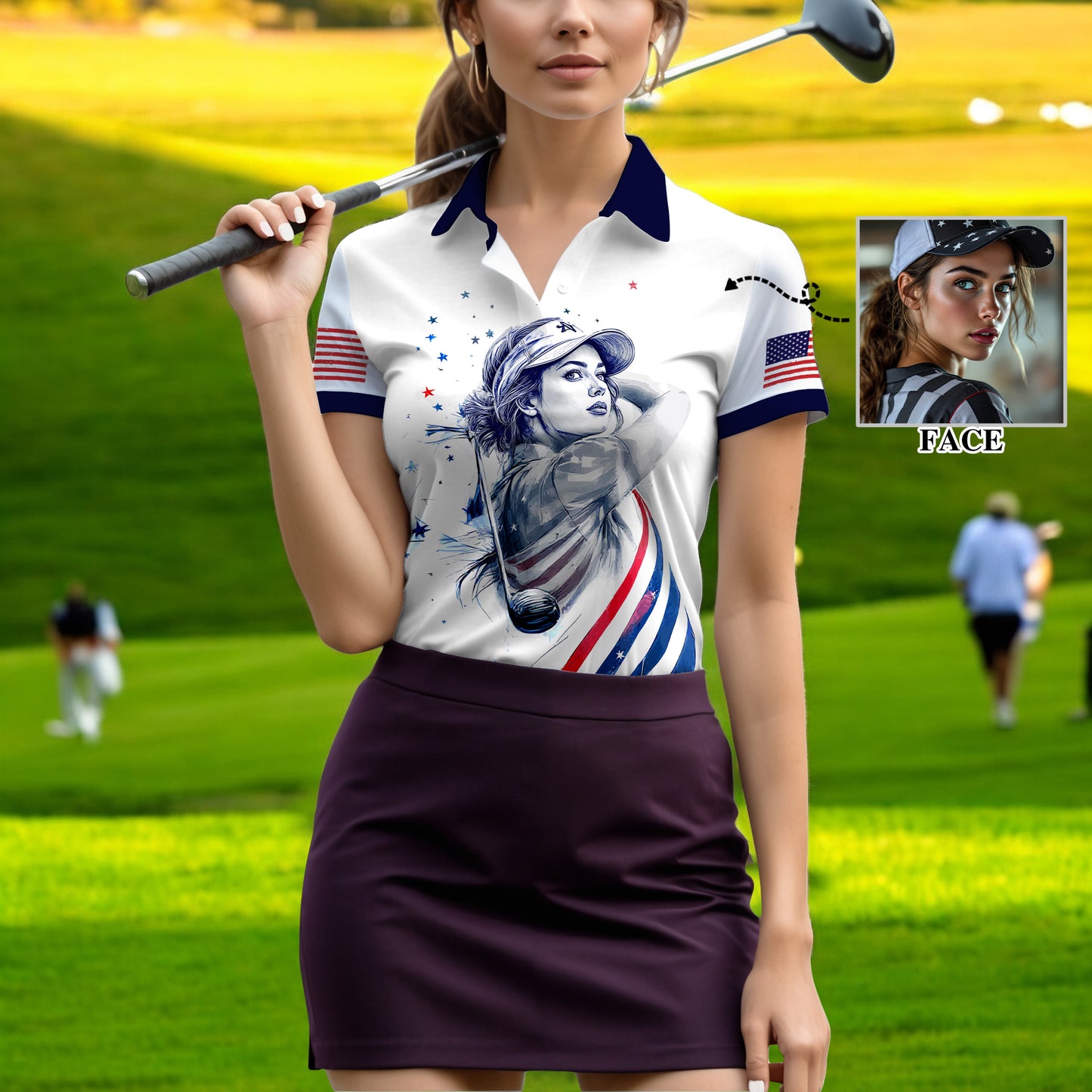 Personalized Face Polo for Women, Custom Women’s Golf Polo Shirt – The Ultimate Personalized Gift for Mother's Day & Father's Day 2025 Style 10