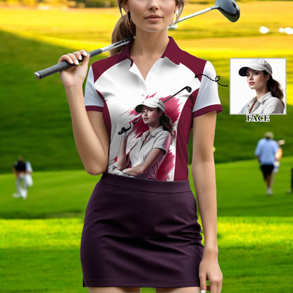 Golf & Wine Kind of Girl Women's Polo Shirt - Stylish Golf Apparel for Women Style 7