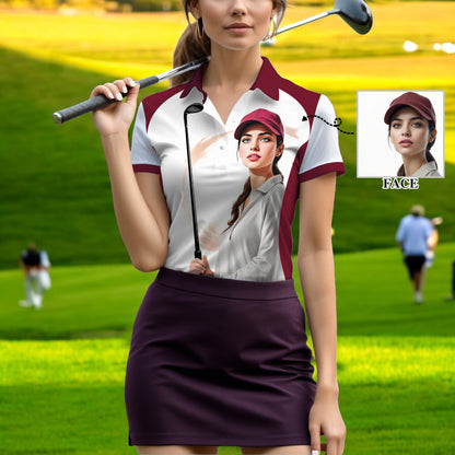 Golf & Wine Kind of Girl Women's Polo Shirt - Stylish Golf Apparel for Women Style 12