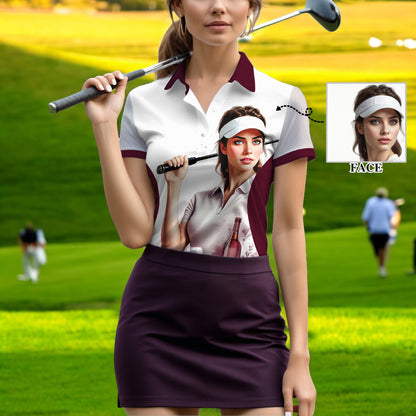 Golf & Wine Kind of Girl Women's Polo Shirt - Stylish Golf Apparel for Women Style 11