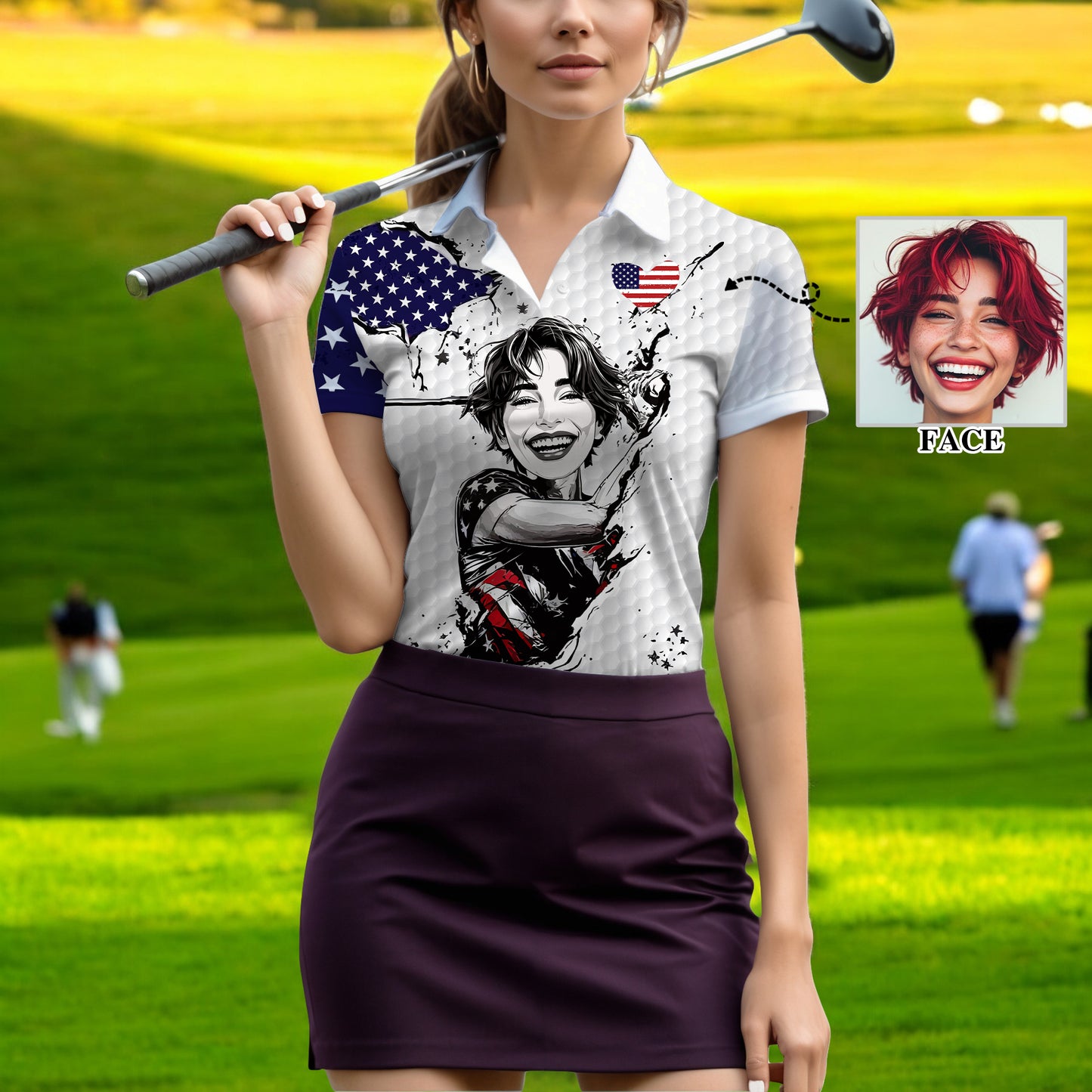 Personalized Face Polo for Women, Custom Women’s Golf Polo Shirt – The Ultimate Personalized Gift for Mother's Day & Father's Day 2025 Style 3