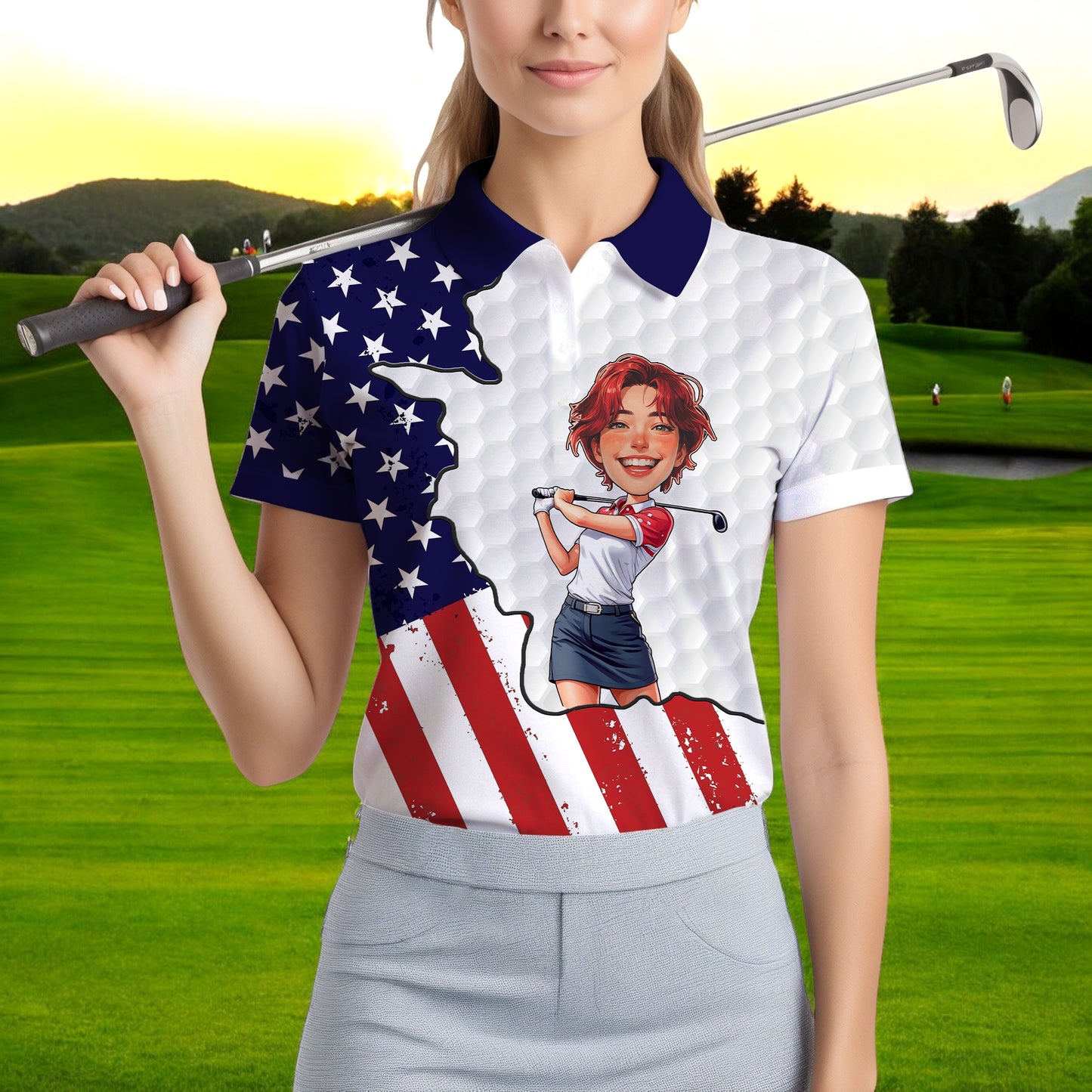 Personalized Face Polo for Women, Custom Women’s Golf Polo Shirt – The Ultimate Personalized Gift for Mother's Day & Father's Day 2025 Style 2