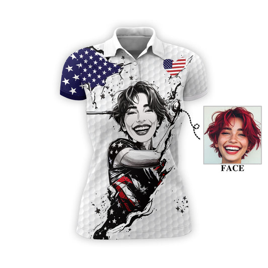 Personalized Face Polo for Women, Custom Women’s Golf Polo Shirt – The Ultimate Personalized Gift for Mother's Day & Father's Day 2025 Style 3