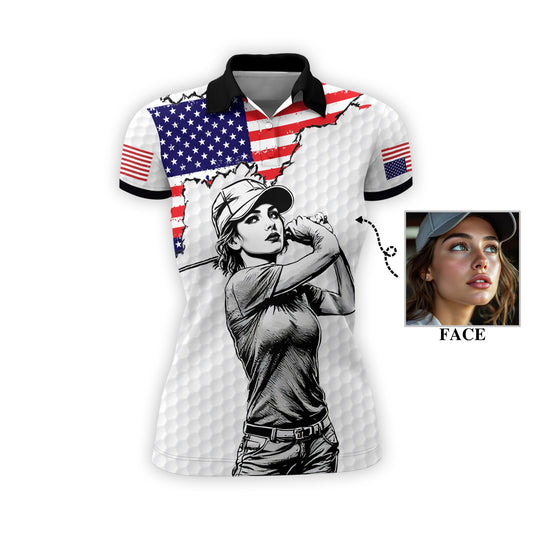 Personalized Face Polo for Women, Custom Women’s Golf Polo Shirt – The Ultimate Personalized Gift for Mother's Day & Father's Day 2025 Style 5
