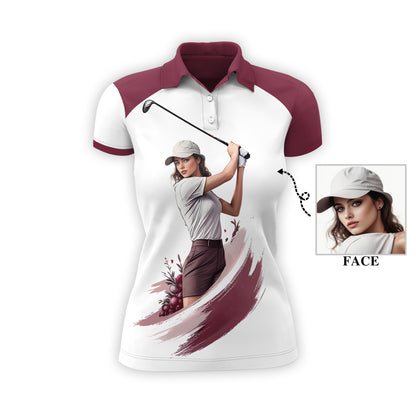 Golf & Wine Kind of Girl Women's Polo Shirt - Stylish Golf Apparel for Women Style 8