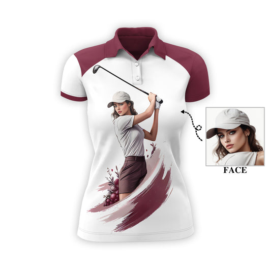 Golf & Wine Kind of Girl Women's Polo Shirt - Stylish Golf Apparel for Women Style 8