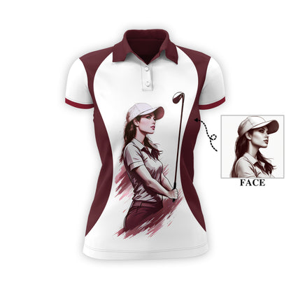 Golf & Wine Kind of Girl Women's Polo Shirt - Stylish Golf Apparel for Women Style 6