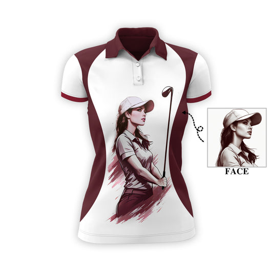 Golf & Wine Kind of Girl Women's Polo Shirt - Stylish Golf Apparel for Women Style 6