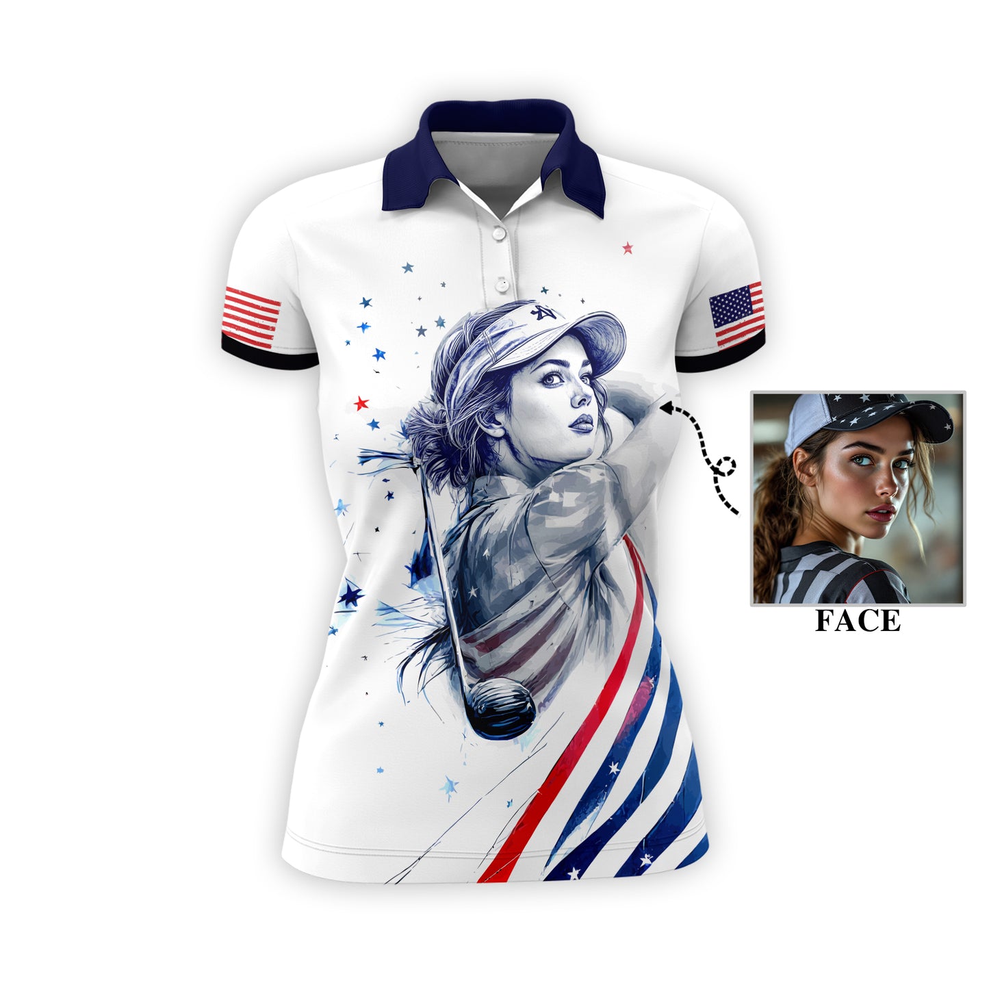 Personalized Face Polo for Women, Custom Women’s Golf Polo Shirt – The Ultimate Personalized Gift for Mother's Day & Father's Day 2025 Style 10
