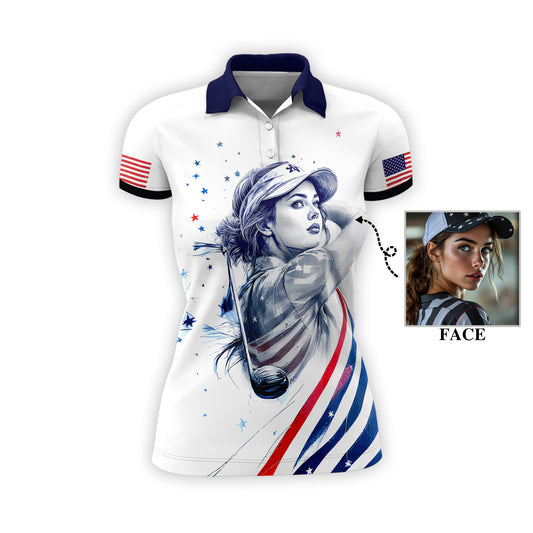 Personalized Face Polo for Women, Custom Women’s Golf Polo Shirt – The Ultimate Personalized Gift for Mother's Day & Father's Day 2025 Style 10