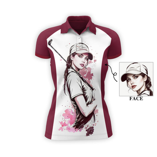 Golf & Wine Kind of Girl Women's Polo Shirt - Stylish Golf Apparel for Women Style 1