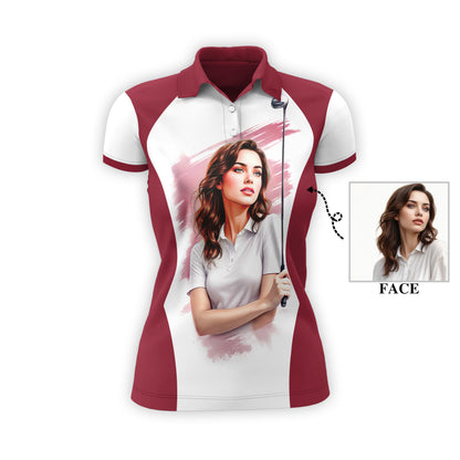 Golf & Wine Kind of Girl Women's Polo Shirt - Stylish Golf Apparel for Women Style 10