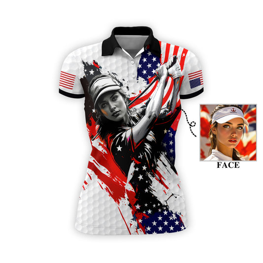 Personalized Face Polo for Women, Custom Women’s Golf Polo Shirt – The Ultimate Personalized Gift for Mother's Day & Father's Day 2025 Style 4