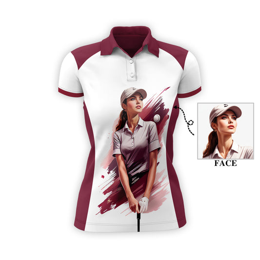 Golf & Wine Kind of Girl Women's Polo Shirt - Stylish Golf Apparel for Women Style 5
