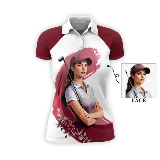 Golf & Wine Kind of Girl Women's Polo Shirt - Stylish Golf Apparel for Women Style 4