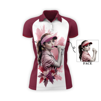 Golf & Wine Kind of Girl Women's Polo Shirt - Stylish Golf Apparel for Women Style 2