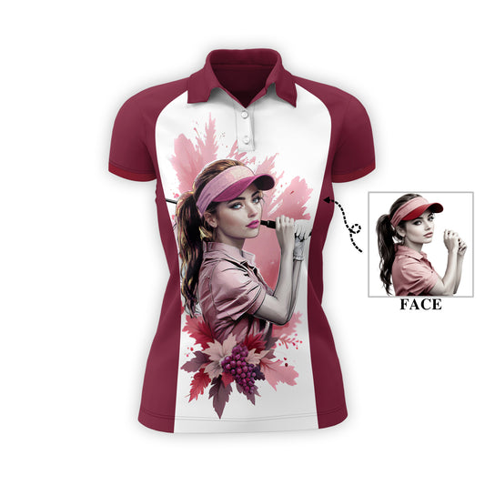 Golf & Wine Kind of Girl Women's Polo Shirt - Stylish Golf Apparel for Women Style 2