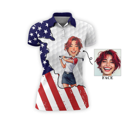 Personalized Face Polo for Women, Custom Women’s Golf Polo Shirt – The Ultimate Personalized Gift for Mother's Day & Father's Day 2025 Style 2
