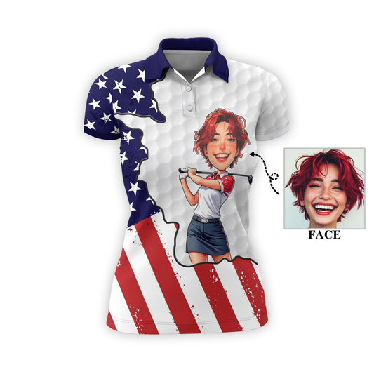 Personalized Face Polo for Women, Custom Women’s Golf Polo Shirt – The Ultimate Personalized Gift for Mother's Day & Father's Day 2025 Style 2