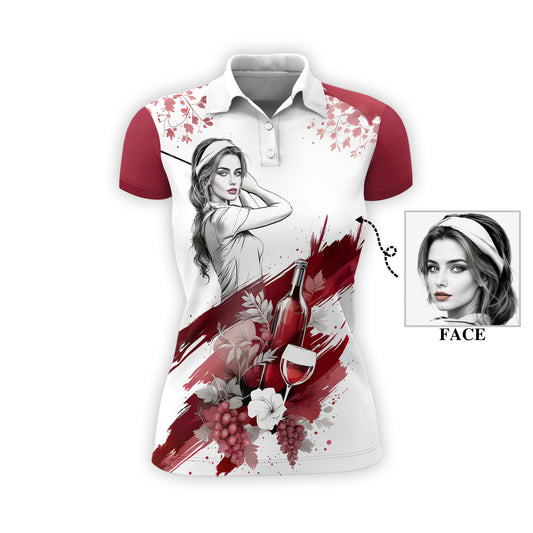 Golf & Wine Kind of Girl Women's Polo Shirt - Stylish Golf Apparel for Women Style 3