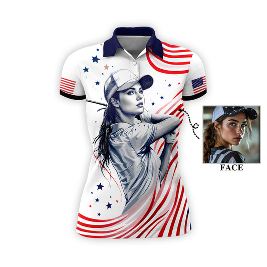 Personalized Face Polo for Women, Custom Women’s Golf Polo Shirt – The Ultimate Personalized Gift for Mother's Day & Father's Day 2025 Style 8