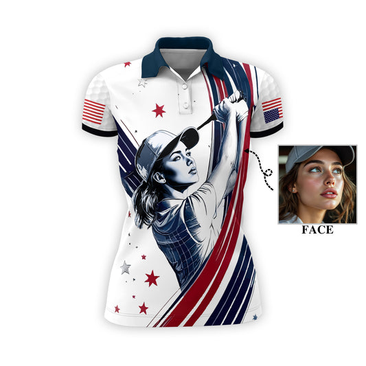 Personalized Face Polo for Women, Custom Women’s Golf Polo Shirt – The Ultimate Personalized Gift for Mother's Day & Father's Day 2025 Style 6
