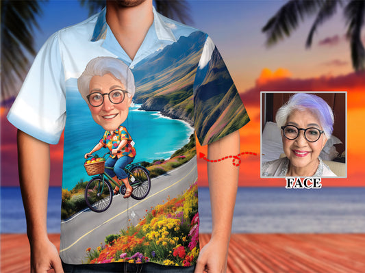 Custom Face Hawaiian Shirt, Personalized Gift for Mother's Day, Father's Day 2025, Fun Custom Gifts for Mom, Dad, Grandparents, Step Parents