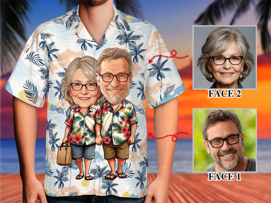 Custom Face Hawaiian Shirt, Personalized Gift for Mother's Day, Father's Day 2025, Fun Custom Gifts for Mom, Dad, Grandparents, Step Parents