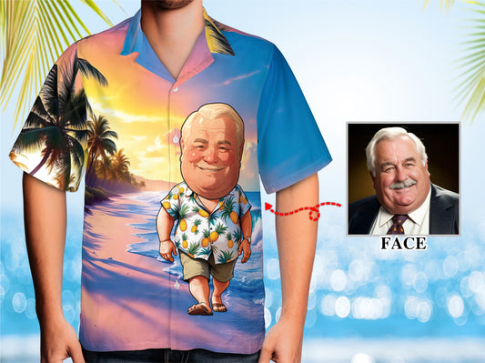 Custom Face Hawaiian Shirt, Personalized Gift for Mother's Day, Father's Day 2025, Fun Custom Gifts for Mom, Dad, Grandparents, Step Parents
