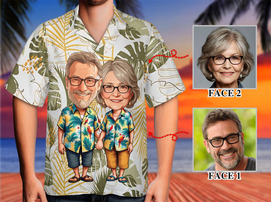 Custom Face Hawaiian Shirt, Personalized Gift for Mother's Day, Father's Day 2025, Fun Custom Gifts for Mom, Dad, Grandparents, Step Parents