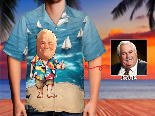 Custom Face Hawaiian Shirt, Personalized Gift for Mother's Day, Father's Day 2025, Fun Custom Gifts for Mom, Dad, Grandparents, Step Parents