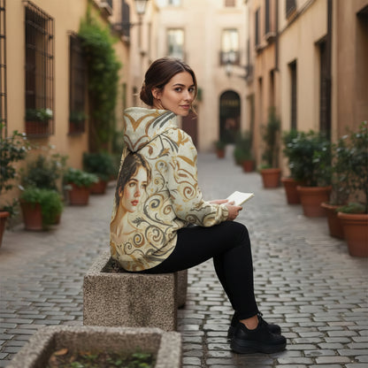 Women’s Custom Face Mosaic Art Hoodie – Personalized Portrait Hoodie from Photo, Artistic Mosaic Style Custom Hoodie Gift for Her Style 1